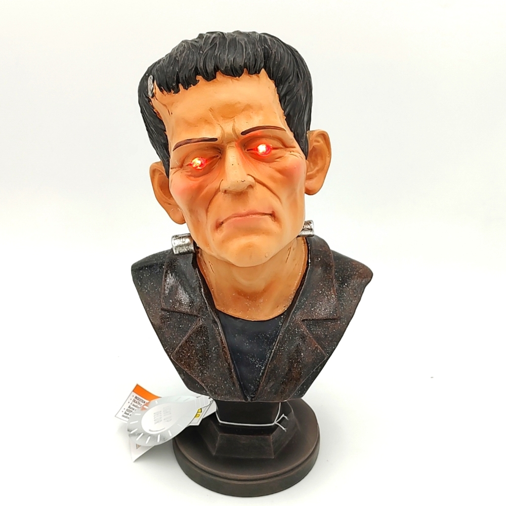 Frankenstein Monster Light Up Statue Glitter Bust 13” Halloween Decor **NEW***